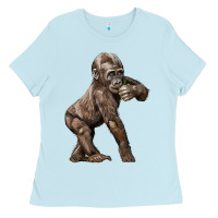 Baby Blue Baby Gorilla Ladies Tee - LillyAllenDesigns