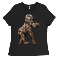Black Baby Gorilla Ladies Tee - LillyAllenDesigns