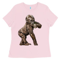 Bubblegum Pink Baby Gorilla Ladies Tee - LillyAllenDesigns
