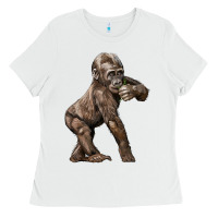 White Baby Gorilla Ladies Tee - LillyAllenDesigns