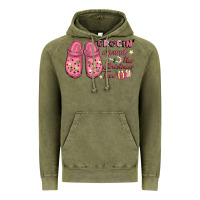 Vintage Olive Pink Christmas crocin' around the Christmas tree Vintage Hoodie - NancyCooperArtShop