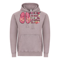 Vintage Zinc Pink Christmas crocin' around the Christmas tree Vintage Hoodie - NancyCooperArtShop