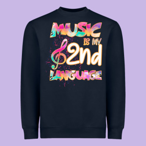 Cool I Love Music Shirt Gifts Music Is My Second Language Heavyweight Sweatshirt Designed By Bettercallsaul