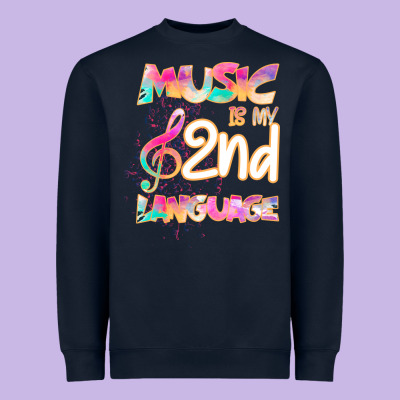 Cool I Love Music Shirt Gifts Music Is My Second Language Heavyweight Sweatshirt Designed By Bettercallsaul