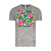 Cloud Rock hair clasp and sea shells with leopard beach seamless pattern bbs Vintage Tee - BundleAndBundleShop