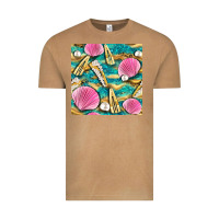 Vintage Camel hair clasp and sea shells with leopard beach seamless pattern bbs Vintage Tee - BundleAndBundleShop