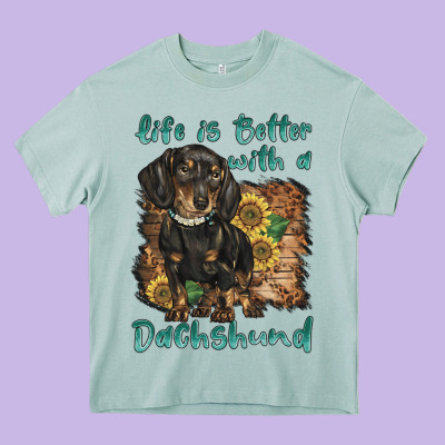Life Is Better With A Dachshund Heavy Core Tee Designed By Barkaloodesign