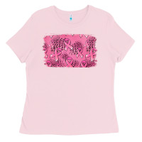 Bubblegum Pink Distressed breast cancer background Ladies Tee - Jasminsmagicworld