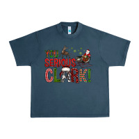 Midnight Navy You Serious Clark With Santa Sleigh Urban Heavy Tee - BundleAndBundleShop