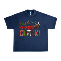 Navy You Serious Clark With Santa Sleigh Urban Heavy Tee - BundleAndBundleShop