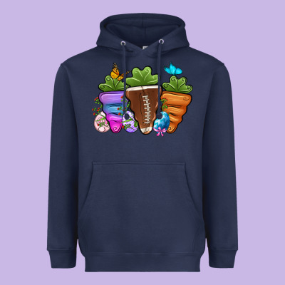 Football Easter Sports Carrots Heavyweight Hoodie Designed By Oliviacreatesart