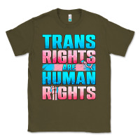 Army Green Trans Rights Are Human Rights Classic Tee - BundleAndBundleShop