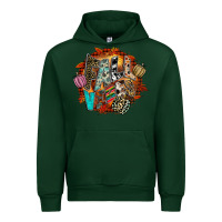 Forest Green Fall Vibes Urban Hoodie - CowhideDigitalArt