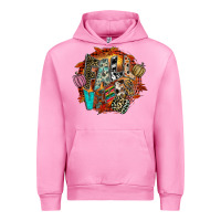 Fuchsia Pink Fall Vibes Urban Hoodie - CowhideDigitalArt