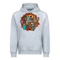 Heather Grey Fall Vibes Urban Hoodie - CowhideDigitalArt
