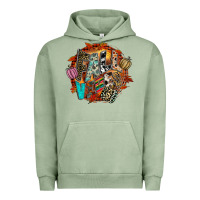 Pigment Oil Green Fall Vibes Urban Hoodie - CowhideDigitalArt