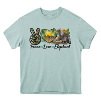 Arona Peace Love Elephant Heavy Core Tee - LillyAllenDesigns