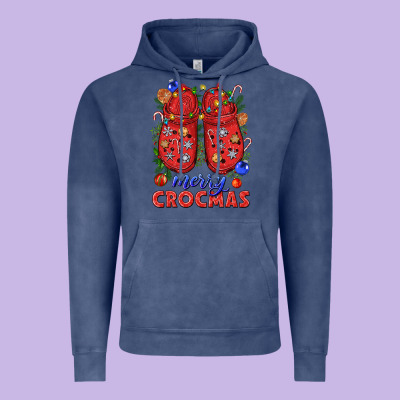 Merry Crocmas Vintage Hoodie Designed By Nancycooperartshop