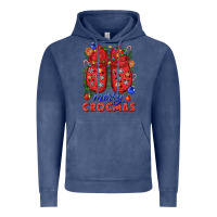 Vintage Denim Merry crocmas Vintage Hoodie - NancyCooperArtShop