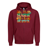 Burgundy tis the season to be grateful Zipper Hoodie - CowGirlArtShop