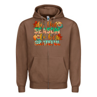 Chestnut tis the season to be grateful Zipper Hoodie - CowGirlArtShop