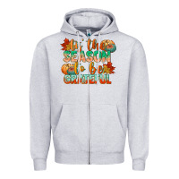 Heather Grey tis the season to be grateful Zipper Hoodie - CowGirlArtShop