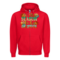 Red tis the season to be grateful Zipper Hoodie - CowGirlArtShop