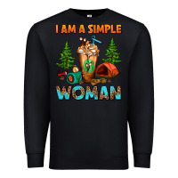 Black I Am A Simple Woman Camping Frappe Premium Sweatshirt - FaDigitalArtStudio