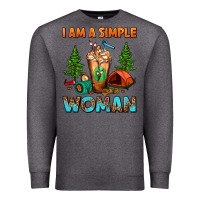 Charcoal Heather I Am A Simple Woman Camping Frappe Premium Sweatshirt - FaDigitalArtStudio