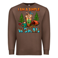 Chestnut I Am A Simple Woman Camping Frappe Premium Sweatshirt - FaDigitalArtStudio