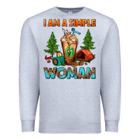 I Am A Simple Woman Camping Frappe Premium Sweatshirt | Teevron