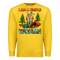 Lemon I Am A Simple Woman Camping Frappe Premium Sweatshirt - FaDigitalArtStudio