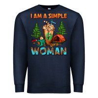 Navy I Am A Simple Woman Camping Frappe Premium Sweatshirt - FaDigitalArtStudio