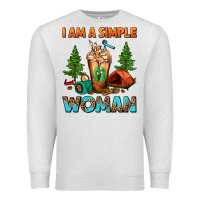 Oatmeal Heather I Am A Simple Woman Camping Frappe Premium Sweatshirt - FaDigitalArtStudio