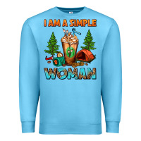 Ocean Blue I Am A Simple Woman Camping Frappe Premium Sweatshirt - FaDigitalArtStudio