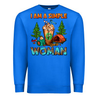 True Royal I Am A Simple Woman Camping Frappe Premium Sweatshirt - FaDigitalArtStudio