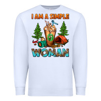 White I Am A Simple Woman Camping Frappe Premium Sweatshirt - FaDigitalArtStudio