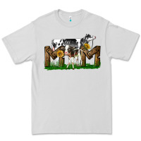 Dove Grey Western Holstein Cow And Baby Cow Mom Premium Tee - LillyAllenDesigns