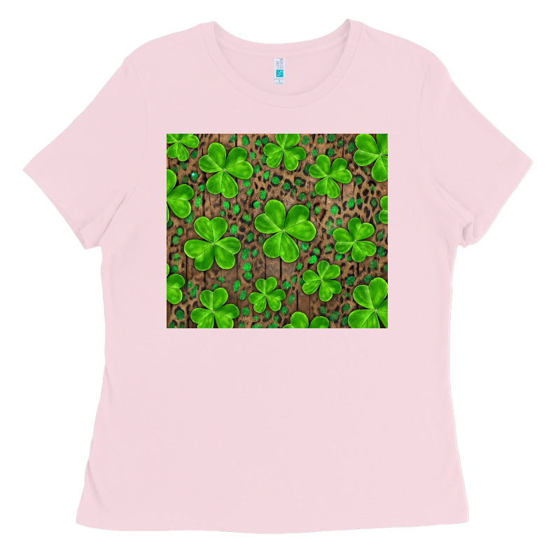 Saint Patricks Day Shamrock And Leopard Ladies Tee by RanaPortraitStore | Teevron