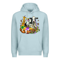 Blue Mist holstein mardi gras Premium Hoodie - OliviaCreatesArt
