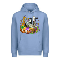 Colony Blue holstein mardi gras Premium Hoodie - OliviaCreatesArt