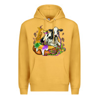Mustard holstein mardi gras Premium Hoodie - OliviaCreatesArt