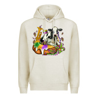 Oatmeal Heather holstein mardi gras Premium Hoodie - OliviaCreatesArt