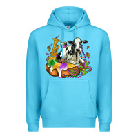 Ocean Blue holstein mardi gras Premium Hoodie - OliviaCreatesArt