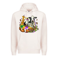Pale Pink holstein mardi gras Premium Hoodie - OliviaCreatesArt