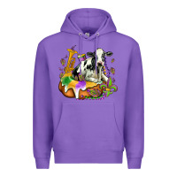 Purple holstein mardi gras Premium Hoodie - OliviaCreatesArt