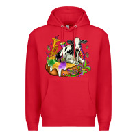 Red holstein mardi gras Premium Hoodie - OliviaCreatesArt