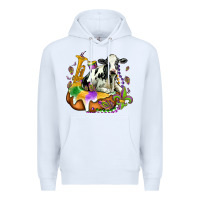 White holstein mardi gras Premium Hoodie - OliviaCreatesArt