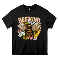 Black bee kind Heavy Core Tee - NancyCooperArtShop
