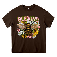 Chocolate Brown bee kind Heavy Core Tee - NancyCooperArtShop